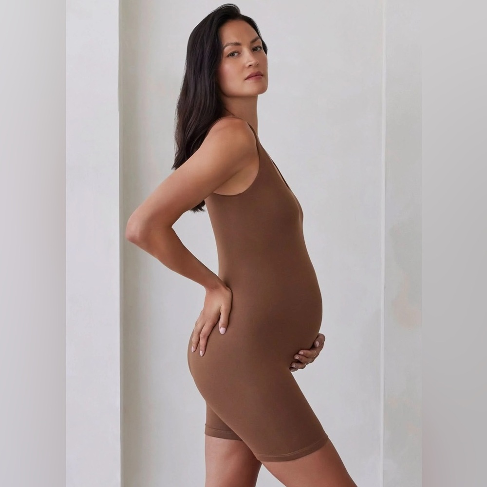 Bunpsuit Cindy Maternity Romper in Mocha